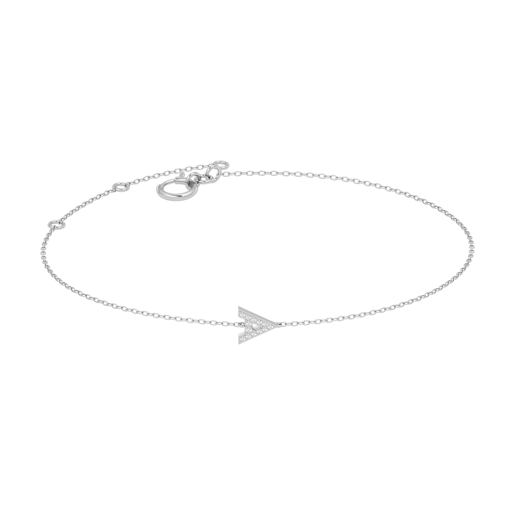 Solid Gold Diamond Initial Bracelet