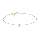 Solid Gold Diamond Initial Bracelet