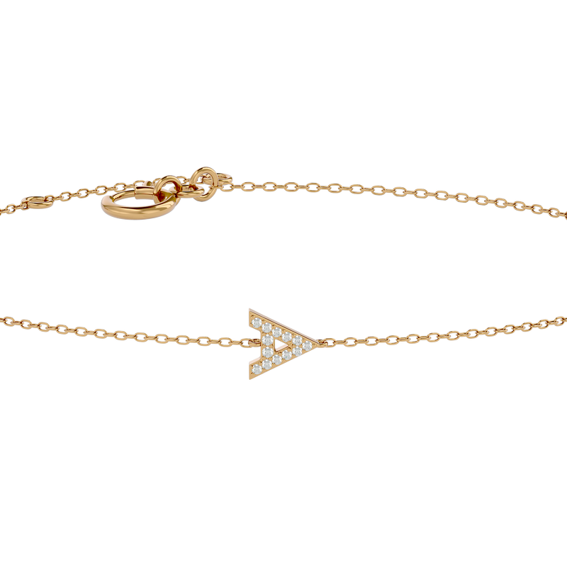 Solid Gold Diamond Initial Bracelet