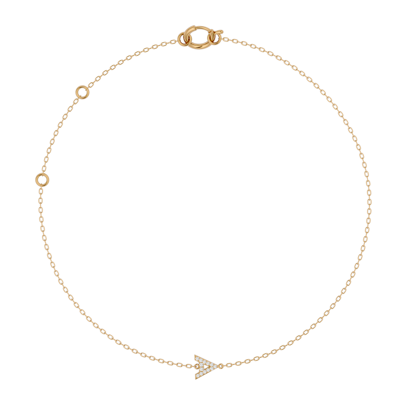 Solid Gold Diamond Initial Bracelet