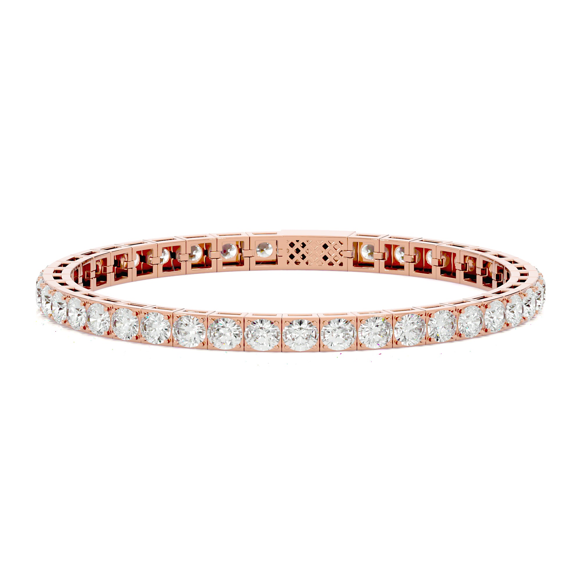 Solid Gold Lab Grown Diamond Tennis Bracelet- 4MM