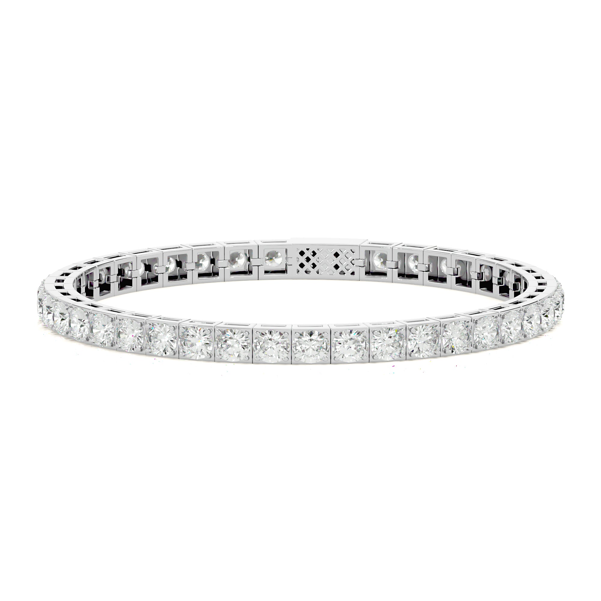 Solid Gold Lab Grown Diamond Tennis Bracelet- 4MM