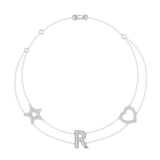 Solid Gold Diamond Personalized Bracelet