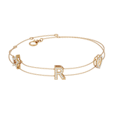 Solid Gold Diamond Personalized Bracelet