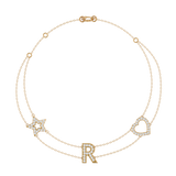 Solid Gold Diamond Personalized Bracelet