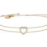 Solid Gold Diamond 3 Heart Bracelet