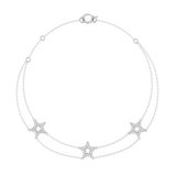 Solid Gold Diamond 3 Star Bracelet