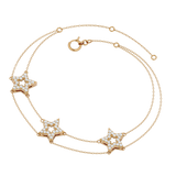 Solid Gold Diamond 3 Star Bracelet