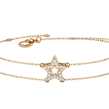 Solid Gold Diamond 3 Star Bracelet