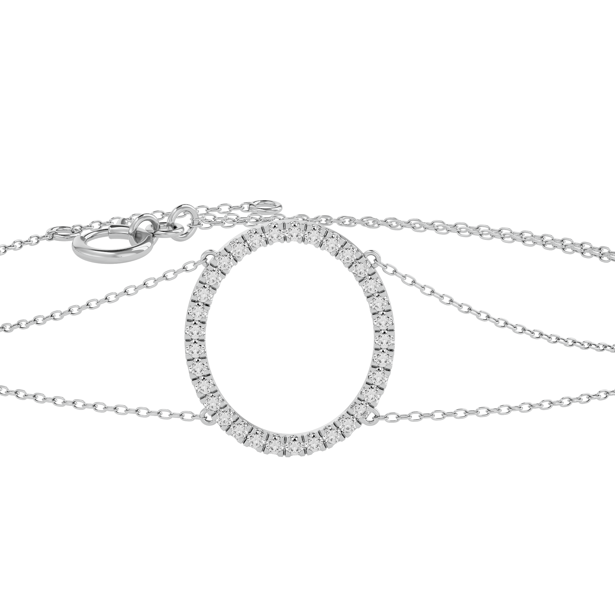 Solid Gold Diamond Oval Bracelet
