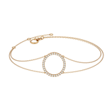 Solid Gold Diamond Oval Bracelet