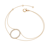 Solid Gold Diamond Oval Bracelet