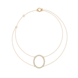 Solid Gold Diamond Oval Bracelet