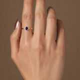 Solid Gold Sapphire Diamond Minimal Ring