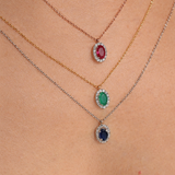Solid Gold Diamond and Ruby Statement Necklace