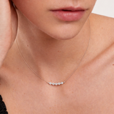 Solid Gold Diamond Cluster Necklace