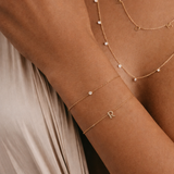 Solid Gold Personalized Letter Bracelet