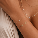 Solid Gold 2 Initials Bracelet