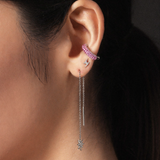 Pave Pink Sapphire Ear Cuff - Single