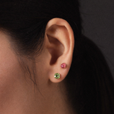 Solid Gold Pink Tourmaline Stud Earrings