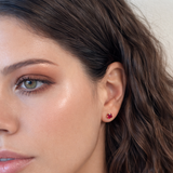 Solid Gold Smoky Stud Earrings