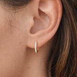 Solid Gold Diamond Mini Huggie Earrings
