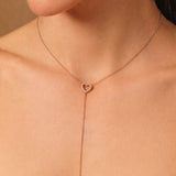 Solid Gold Diamond Heart Lariat