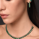Solid Gold Emerald Choker Necklace