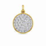 Solid Gold Pave Disc Charm
