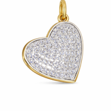Solid Gold Diamond Heart Charm