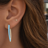 Solid Gold Diamond Enamel Hoops