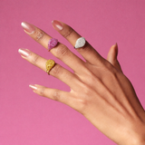 Solid Gold Citrine Pave Signet Ring