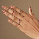 Solid Gold Princess cut Ruby and Diamond Ring