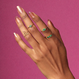 Solid Gold Unique Emerald and Diamond Cluster Ring