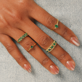 Solid Gold Emerald Solitaire Ring