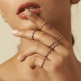 Solid Gold Scalloped Diamond Ring