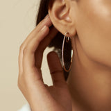 Solid Gold Diamond Hoop Earrings