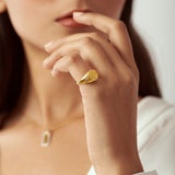 Solid Gold Star Diamond Signet Ring
