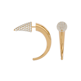 Solid Gold Diamond Horn Earring - Single
