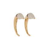 Solid Gold Diamond Horn Earring - Single
