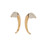 Solid Gold Diamond Horn Earring - Single