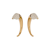 Solid Gold Diamond Horn Earring - Single