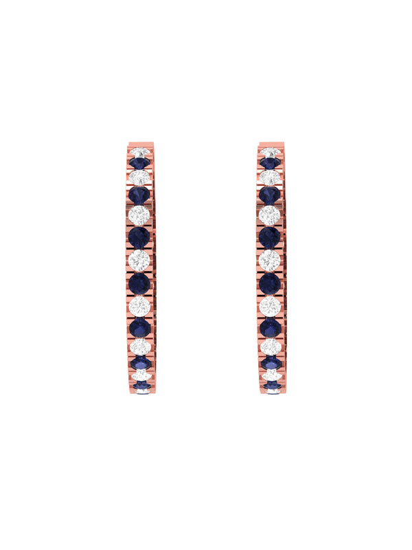 Diamond and Sapphire Hoop Earrings (Small)