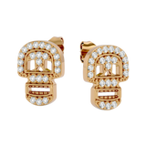 Solid Gold Diamond Skull Studs