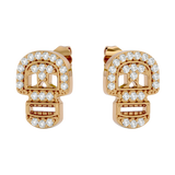 Solid Gold Diamond Skull Studs