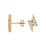 Solid Gold Diamond Bolt Stud - Single
