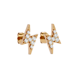 Solid Gold Diamond Bolt Stud - Single