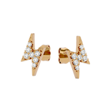 Solid Gold Diamond Bolt Stud - Single