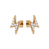 Solid Gold Diamond Bolt Stud - Single