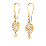 Solid Gold Diamond Disc Circle Earrings